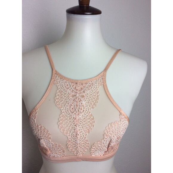 Victoria's Secret Lingerie Bralette Floral Lace Crochet Semi Sheer - Picture 1 of 10